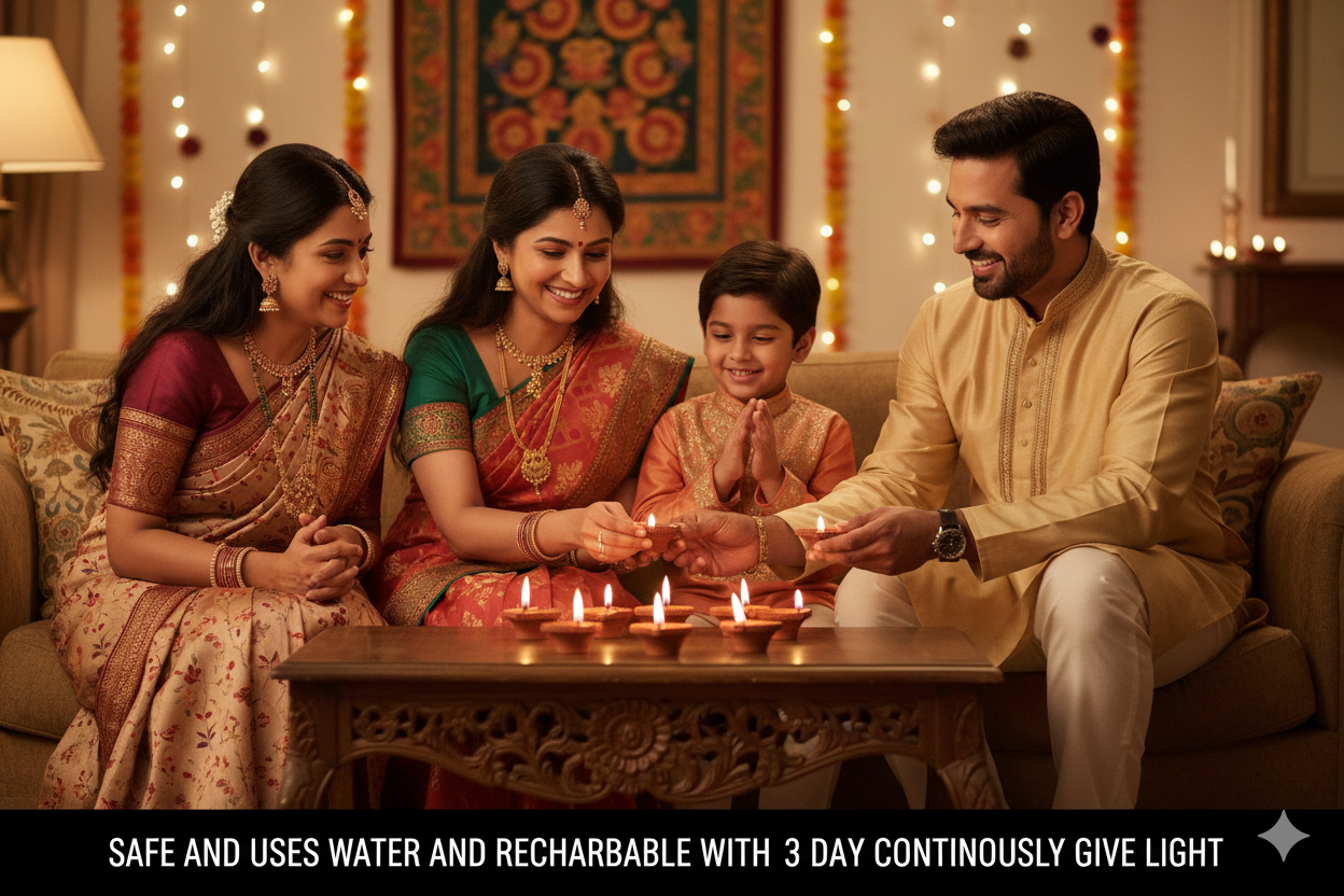 LED Light Water Sensor Diyas Plastic with, Ambient Lights, (Pack of 6/12/18/24)